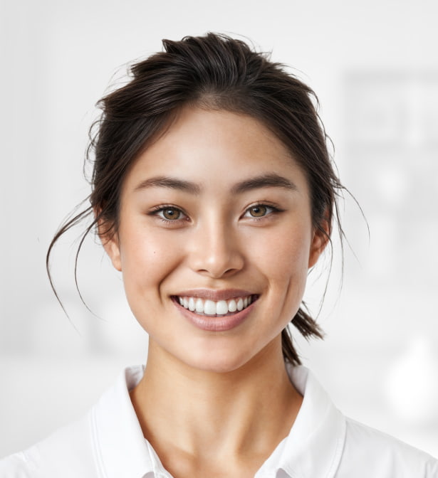 Young female smiling